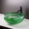 InArt Modular Vanity Crystal Glass Wash Basin | Luxury Green | Table Top & Counter Top Basin | 42x42x18 cm - InArt-Studio