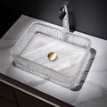 InArt Modern Glass Table Top Wash Basin 44 x 33 x 10 mm Transparent Clear Crystal Diamond Design - InArt-Studio