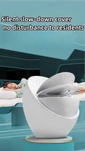 InArt Siphon Jet Egg-Shaped Modern One-Piece Toilet, Ceramic with Soft Close Seat, Glossy White - 67x50.5x63 cm - InArt-Studio