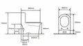 InArt Green Ceramic European Water Closet | Oval Floor Mounted Western Toilet Commode EWC S Trap | 69x39x74 cm | Soft Close Hydraulic Seat and Dual Flush Tank - InArt-Studio