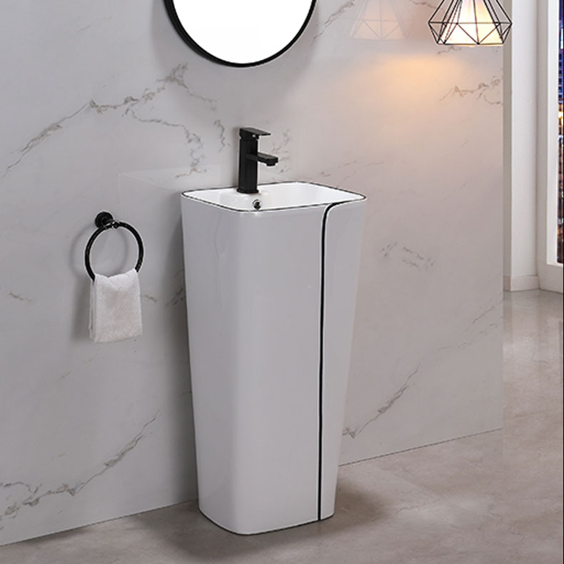 InArt Ceramic Pedestal Free Standing Designer Wash Basin 17 x 14 x 34