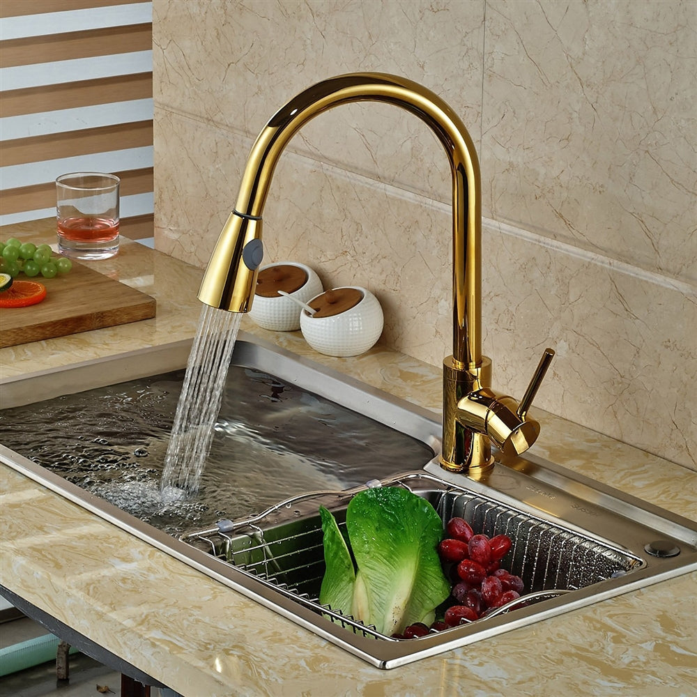 InArt Brass Single Lever Kitchen Sink Mixer 360° Rotatable Kitchen Sin