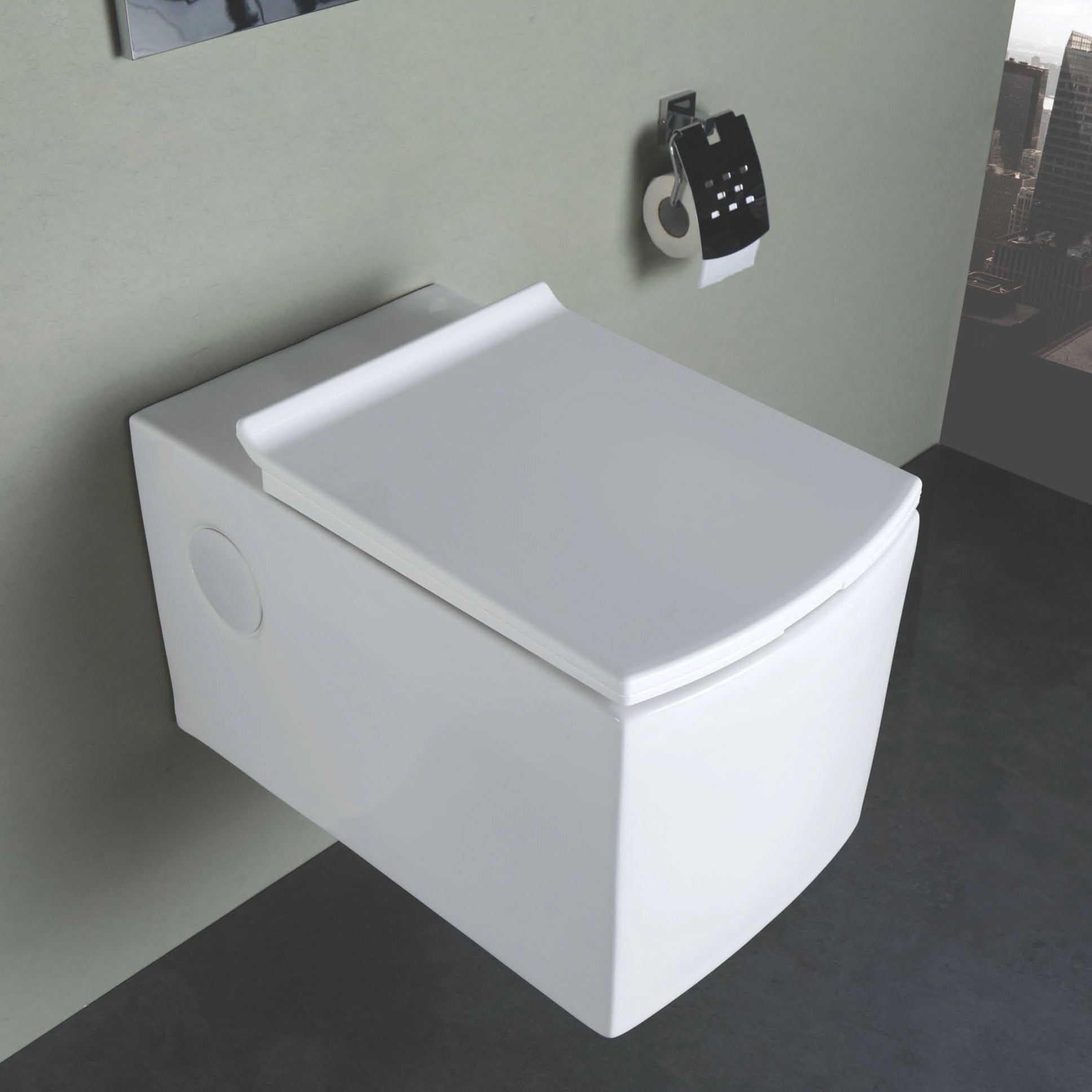 Ceramic Wall Hung Wc with soft close seat cover-jaquar wall hung