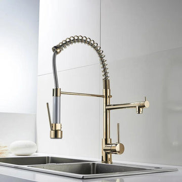 kitchen sink mixer tap faucet gold color by inart