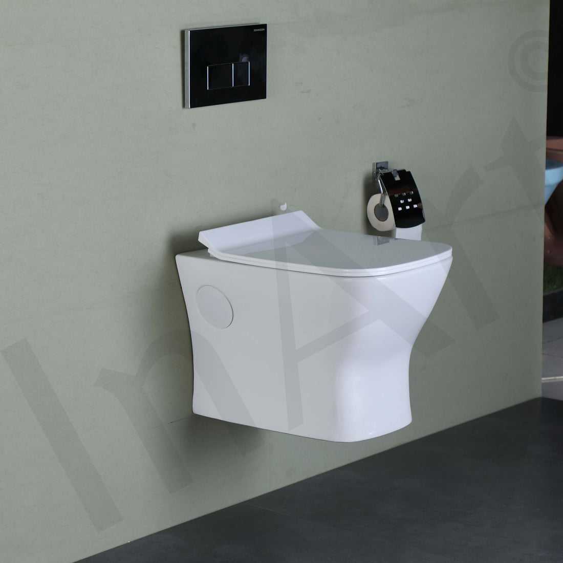 InArt Ceramic Wall Hung or Wall Mounted Designer Water Closet Toilet with Soft Seat Cover White Color - InArt-Studio