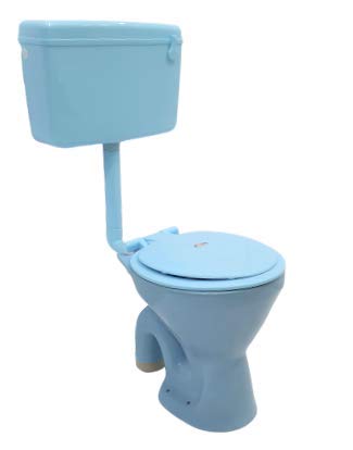InArt light blue western toilet commode set with premium normal flush tank, modern bathroom sanitaryware