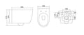 InArt wall mounted western toilet in rose gold, oval ceramic commode side angle with soft close seat cover