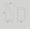 Commercial urinal ceramic wall mounted in glossy white, ideal for office washroom and public toilet setup