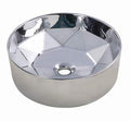 InArt premium designer wash basin for bathroom, 16 inch round ceramic tabletop basin, top view