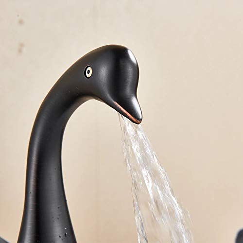 InArt washbasin tap design in black matt brass, single lever basin mixer tap, 3/4 angle view