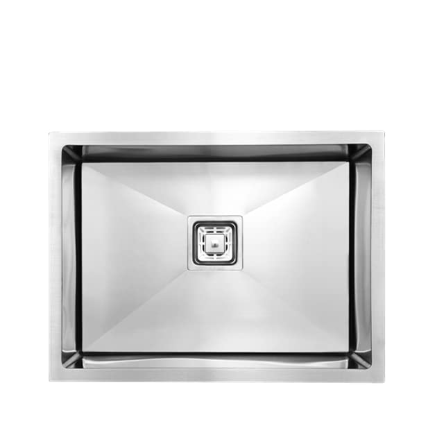 InArt 24 * 18 kitchen sink with coupling and fruit basket, close-up of drain set and accessories