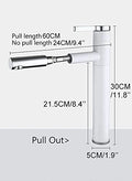 InArt black tall basin mixer tap installed on wash basin, modern bathroom interior look