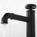 Matte black single lever washbasin mixer tap, angled view for modern bathroom wash basin setup