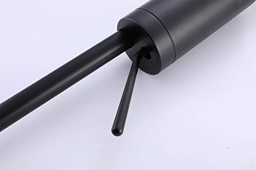 InArt high neck basin mixer tap in matte black brass, tall black basin mixer for bathroom wash basin, 3/4 view