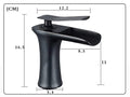 Close-up of InArt brass single lever basin tap, smooth waterfall flow design in black silver for premium bathroom