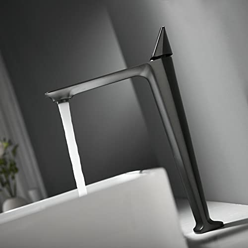 Modern bathroom wash basin tap black with hot and cold water mixer, premium brass basin tap