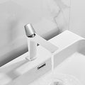 Bathroom taps and mixers style basin mixer tap in white silver, ideal for Indian washroom basin setup