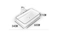 Matte green ceramic table top wash basin 60 x 34 cm in modern bathroom interior, premium sanitaryware