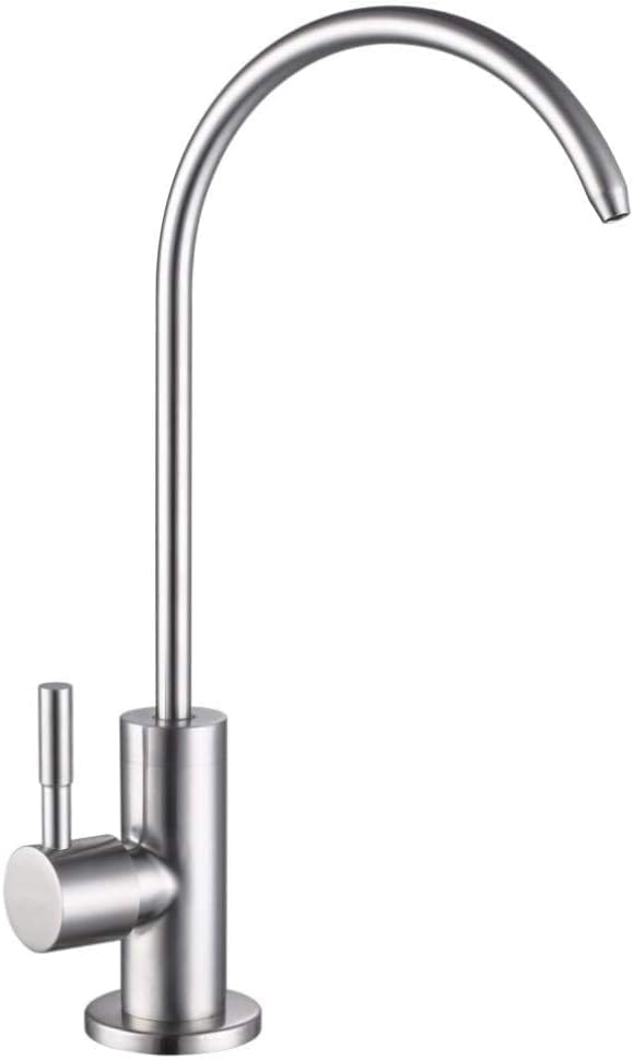 InArt reverse osmosis water filter tap installed on kitchen sink, chrome stainless steel drinking water outlet