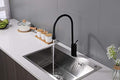 InArt black wall mixer brass swan neck single hole basin mixer tap in matte black finish, main view