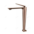 InArt brass basin tap in rose gold finish, single hole high neck mixer for premium bathroom wash basin setup