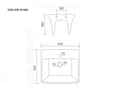 InArt wall hung wash basin with half pedestal, polished white ceramic, modern bathroom basin side angle