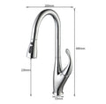 Kitchen taps pull out design, brushed chrome stainless steel sink mixer tap, 3/4 angle view