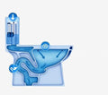 Floor outlet S trap connection detail on ceramic one piece water closet, square western toilet one piece