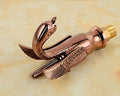 InArt wash basin tap hot and cold, luxury swan shape brass mixer tap in polished rose gold for bathroom