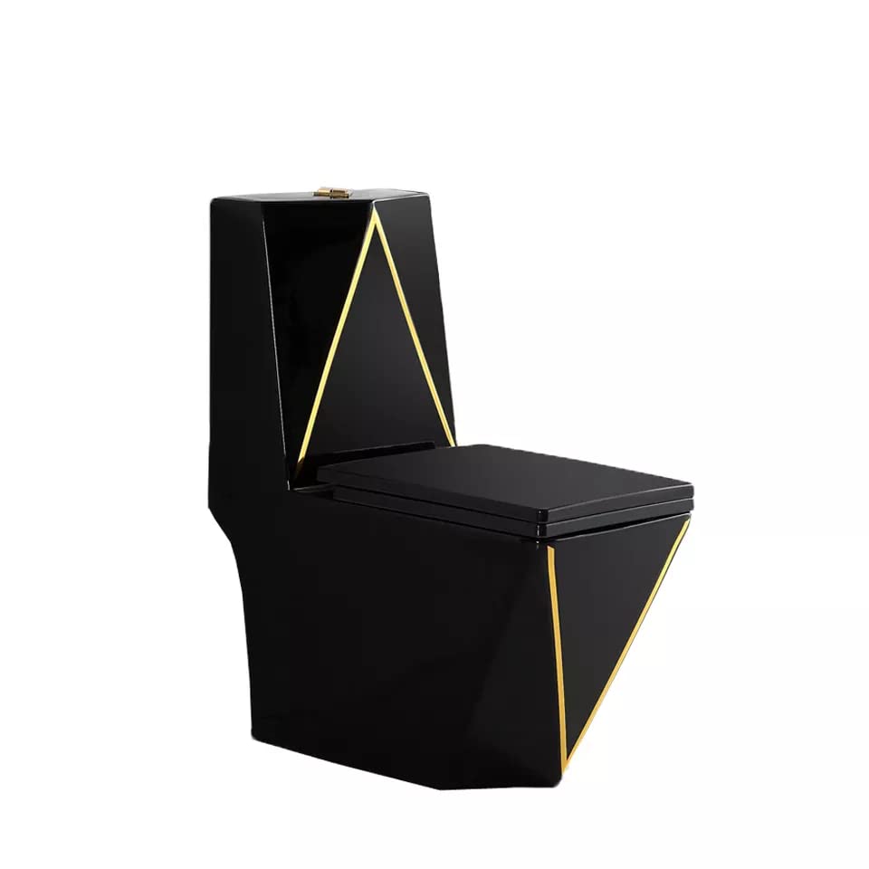 InArt black one piece commode in luxury bathroom setting, premium ceramic water closet for lavatory