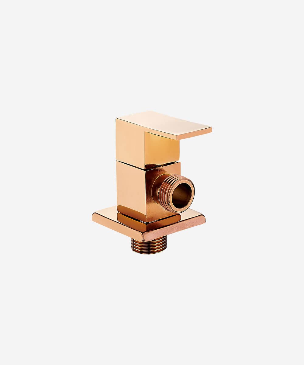 InArt Brass Angle Valve with Wall Flange for Bathroom, Kitchen Rose Gold Color - InArt-Studio