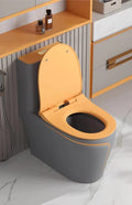 InArt ceramic one piece western toilet commode with rimless bowl, oval seat and smooth grey matt finish