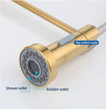 Kitchen sink faucets with sprayer in gold, angled view showing high arc pull down spray head