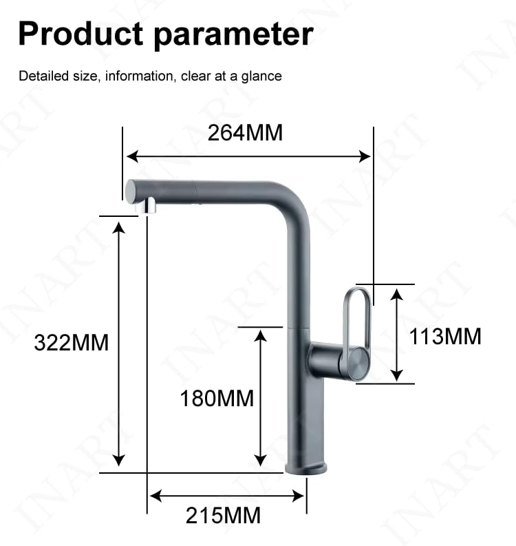 InArt kitchen sink mixer tap, matte black, kitchen taps and mixers