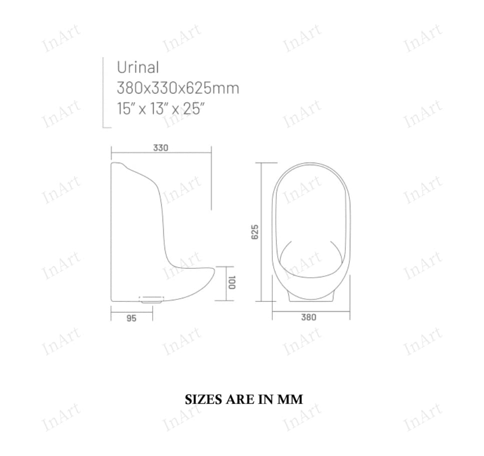 Urinal pot for men ceramic, sleek white wall mounted urinal for bathroom with universal plumbing compatibility
