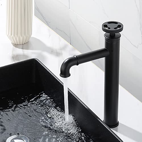 InArt matte black washing basin tap, brass single lever basin mixer for modern bathroom