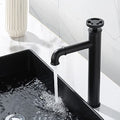 InArt matte black washing basin tap, brass single lever basin mixer for modern bathroom