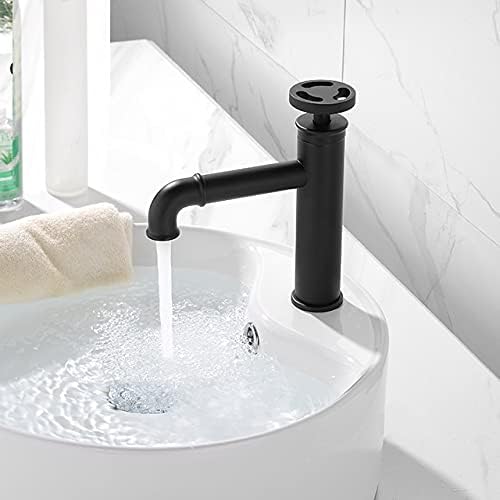 InArt brass wash basin mixer taps in matte black finish, single lever single hole basin mixer tap