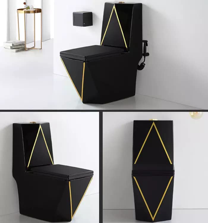 InArt vacuum syphonic one piece commode with S trap floor outlet, premium ceramic sanitaryware detail