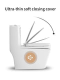InArt ceramic floor mounted western toilet back view with concealed cistern and smooth one piece body