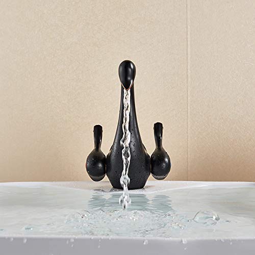 Tap design for wash basin in black matt brass, single lever hot and cold basin mixer for Indian homes