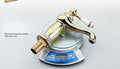 Gold basin tap installed on wash basin, single lever basin mixer for stylish Indian bathroom