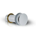 Table top wash basin waste coupling 32 mm brass, InArt round white pop-up basin drain from top view