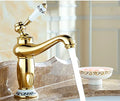 InArt wash basin mixer taps in gold finish, solid brass single lever basin mixer tap for bathroom