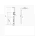 Glass shelf mirror on matte black shower panel, wall mounted shower tower black for contemporary washroom