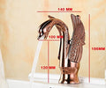 Rose gold swan neck single lever basin mixer tap, side angle view for modern bathroom wash basin