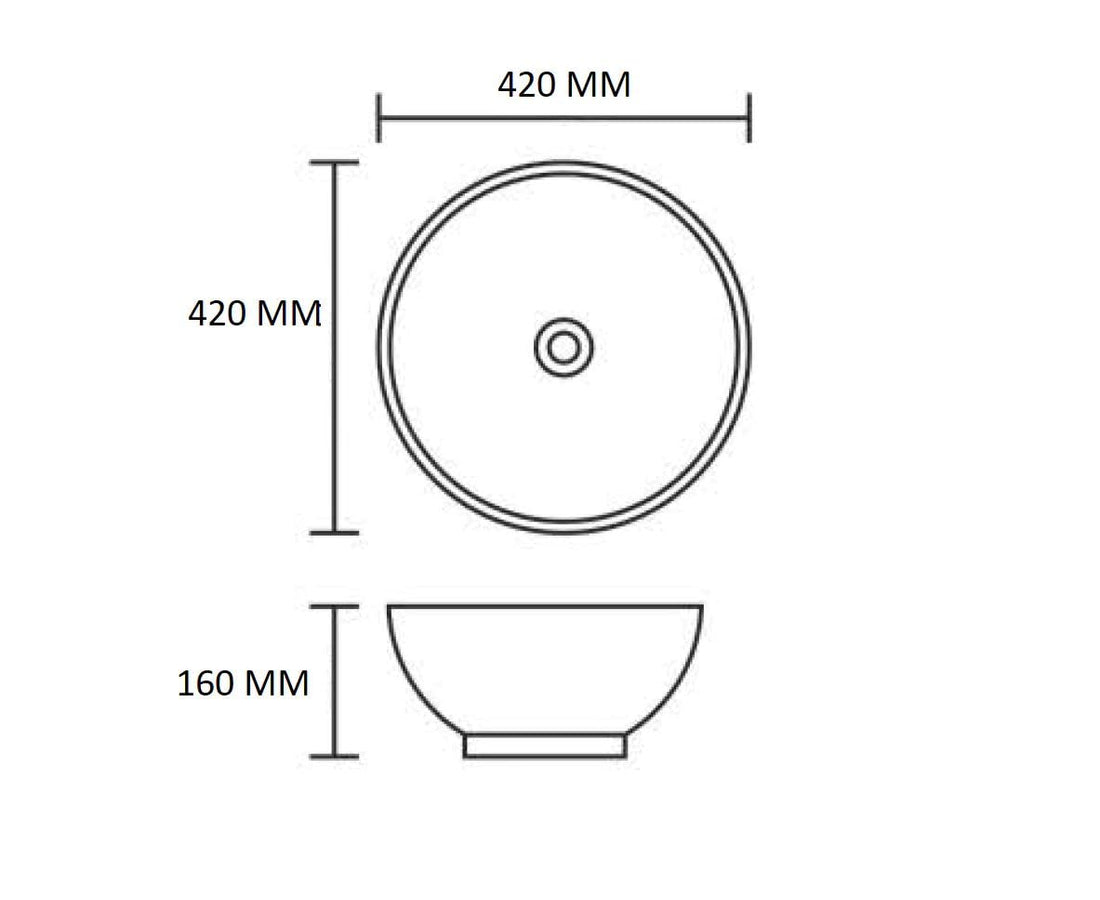 InArt ceramic round table top wash basin design 42x42 cm in light green, main view