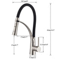 Matte black pull down kitchen tap with sprayer, high arc gooseneck sink mixer shown at side angle
