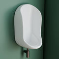 InArt wall mounted urinal for men in glossy white ceramic, rectangular design, front view