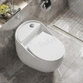 InArt white ceramic p trap one piece commode with soft close seat